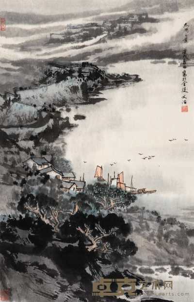 宋文治 1982年作 太湖之景 立轴 67×45cm